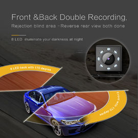 रिवर्स पार्किंग कैमरा, 24 घंटे की रिकॉर्डिंग, एचडी आईपीएस स्क्रीन के साथ 2CH वाईफ़ाई कार का डैशबोर्ड रिकॉर्डर